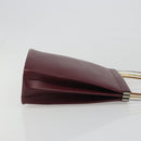CARTIER Trinity Hand Bag Leather Bordeaux Gold Silver Auth 187273V-3