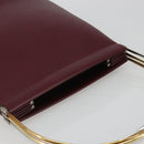 CARTIER Trinity Hand Bag Leather Bordeaux Gold Silver Auth 187273V-6