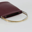 CARTIER Trinity Hand Bag Leather Bordeaux Gold Silver Auth 187273V-7