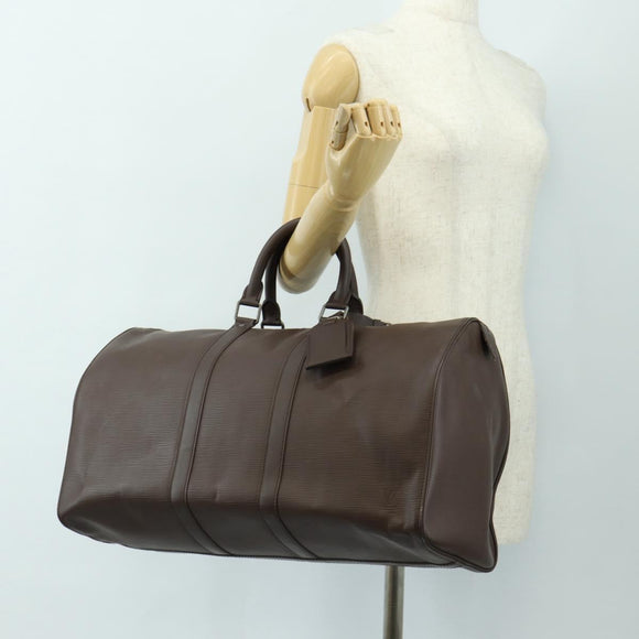 LOUIS VUITTON Epi Keepall 45 Boston Bag Mocha M5906D LV Auth 187277V