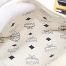 MCM Boston Bag PVC Leather 2way White Gold Auth 187279-25