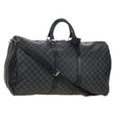 LOUIS VUITTON Damier Graphite Keepall Bandouliere 55 Bag N41413 LV Auth 187280V-1