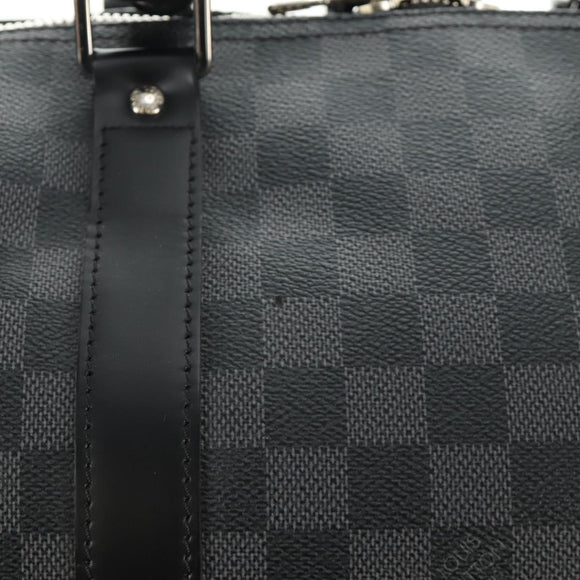 LOUIS VUITTON Damier Graphite Keepall Bandouliere 55 Bag N41413 LV Auth 187280V