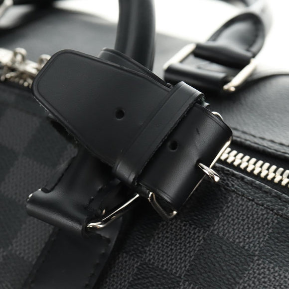 LOUIS VUITTON Damier Graphite Keepall Bandouliere 55 Bag N41413 LV Auth 187280V