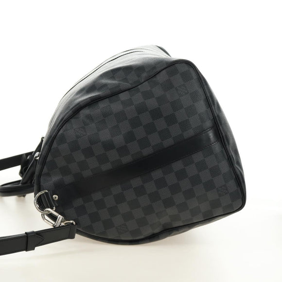 LOUIS VUITTON Damier Graphite Keepall Bandouliere 55 Bag N41413 LV Auth 187280V