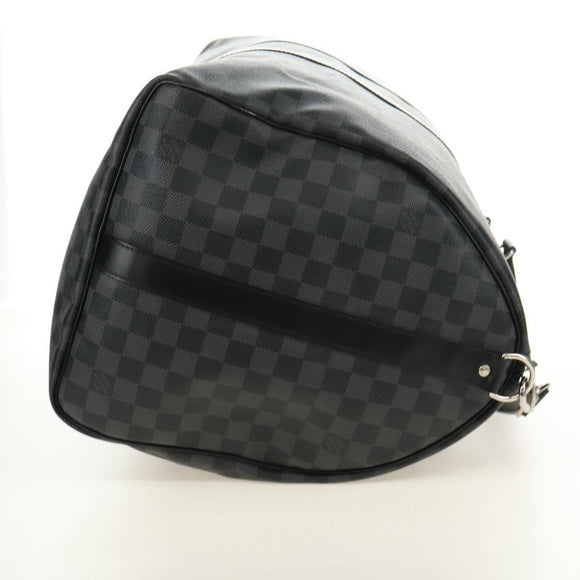LOUIS VUITTON Damier Graphite Keepall Bandouliere 55 Bag N41413 LV Auth 187280V