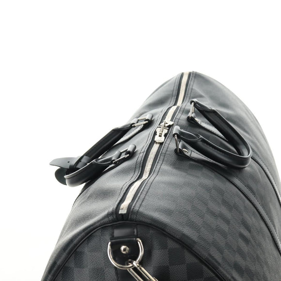 LOUIS VUITTON Damier Graphite Keepall Bandouliere 55 Bag N41413 LV Auth 187280V