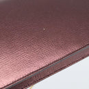 Salvatore Ferragamo Gancini Chain Shoulder Bag Leather Brown Gold Auth 187281V-9