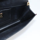 Salvatore Ferragamo Gancini Chain Shoulder Bag Leather Brown Gold Auth 187281V-19