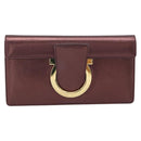 Salvatore Ferragamo Gancini Chain Shoulder Bag Leather Brown Gold Auth 187281V-13