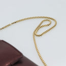 Salvatore Ferragamo Gancini Chain Shoulder Bag Leather Brown Gold Auth 187281V-8