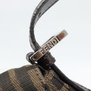 FENDI Zucca Canvas Mamma Baguette Shoulder Bag Black Brown Auth 187283V-14