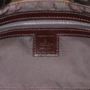 FENDI Zucca Canvas Mamma Baguette Shoulder Bag Black Brown Auth 187283V-15