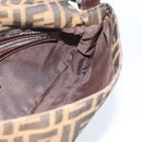FENDI Zucca Canvas Mamma Baguette Shoulder Bag Black Brown Auth 187283V-17