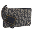 Christian Dior Trotter Canvas Pouch Navy Silver Auth 187284V-1