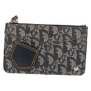Christian Dior Trotter Canvas Pouch Navy Silver Auth 187284V-13