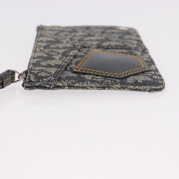Christian Dior Trotter Canvas Pouch Navy Silver Auth 187284V