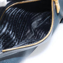 PRADA Hand Bag Leather 2way Blue Gold Auth 187288V-28