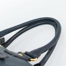 PRADA Hand Bag Leather 2way Blue Gold Auth 187288V-14