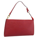 LOUIS VUITTON Epi Pochette Accessoires Pouch Red M52947 LV Auth 187289A-1