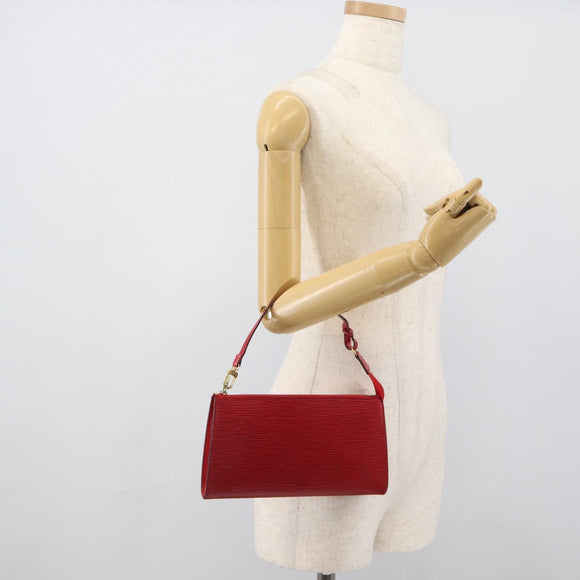 LOUIS VUITTON Epi Pochette Accessoires Pouch Red M52947 LV Auth 187289A