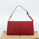 LOUIS VUITTON Epi Pochette Accessoires Pouch Red M52947 LV Auth 187289A-21