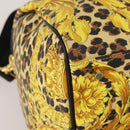 Gianni Versace Boston Bag PVC Canvas 2way Yellow Gold Auth 187294-13
