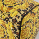 Gianni Versace Boston Bag PVC Canvas 2way Yellow Gold Auth 187294-14