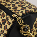Gianni Versace Boston Bag PVC Canvas 2way Yellow Gold Auth 187294-16
