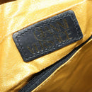 Gianni Versace Boston Bag PVC Canvas 2way Yellow Gold Auth 187294-21