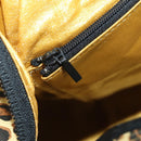 Gianni Versace Boston Bag PVC Canvas 2way Yellow Gold Auth 187294-22