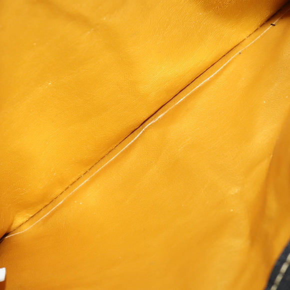 Gianni Versace Boston Bag PVC Canvas 2way Yellow Gold Auth 187294