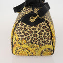 Gianni Versace Boston Bag PVC Canvas 2way Yellow Gold Auth 187294-5