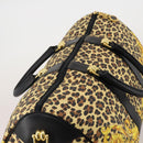 Gianni Versace Boston Bag PVC Canvas 2way Yellow Gold Auth 187294-6