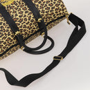 Gianni Versace Boston Bag PVC Canvas 2way Yellow Gold Auth 187294-7