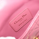 Christian Dior Chain Caro Canage Shoulder Bag Lamb Skin Pink Gold Auth 187297SAM-12