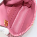 Christian Dior Chain Caro Canage Shoulder Bag Lamb Skin Pink Gold Auth 187297SAM-11