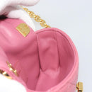Christian Dior Chain Caro Canage Shoulder Bag Lamb Skin Pink Gold Auth 187297SAM-19