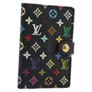 LOUIS VUITTON Multicolor Carnet de Val Mini Agenda Black M92652 Auth 187298V-1