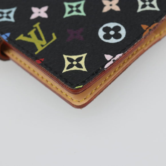 LOUIS VUITTON Multicolor Carnet de Val Mini Agenda Black M92652 Auth 187298V