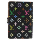 LOUIS VUITTON Multicolor Carnet de Val Mini Agenda Black M92652 Auth 187298V-2