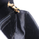 CHANEL Matelasse Chain Shoulder Bag Satin Black Gold CC Auth 187299V-22