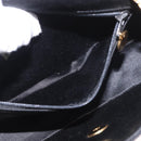 CHANEL Matelasse Chain Shoulder Bag Satin Black Gold CC Auth 187299V-25
