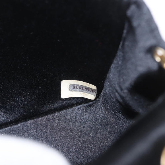 CHANEL Matelasse Chain Shoulder Bag Satin Black Gold CC Auth 187299V