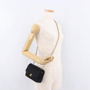 CHANEL Matelasse Chain Shoulder Bag Satin Black Gold CC Auth 187299V-26