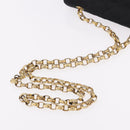 CHANEL Matelasse Chain Shoulder Bag Satin Black Gold CC Auth 187299V-7
