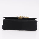 CHANEL Matelasse Chain Shoulder Bag Satin Black Gold CC Auth 187299V-5