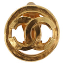 CHANEL COCO Mark Earring Metal Gold Tone CC Auth 187301M-7