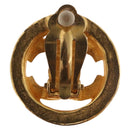 CHANEL COCO Mark Earring Metal Gold Tone CC Auth 187301M-8