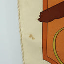 HERMES Carre 90 Scarf ""CARROSSIER"" Silk Brown Auth 187304-16